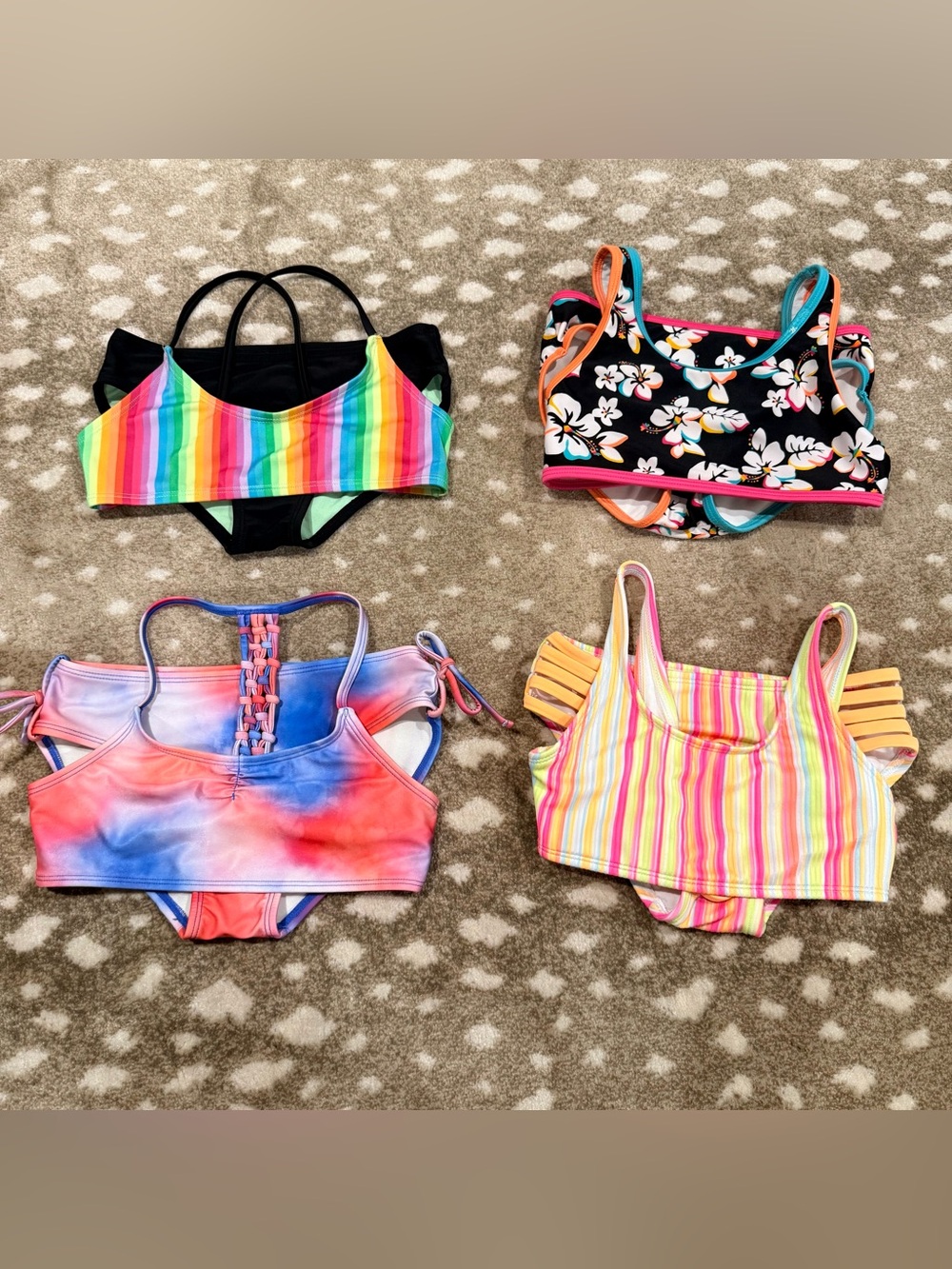 Girls Bundle (4) art class/cat & jack Bikini Sets for summer. Size 8 - Picture 3 of 16